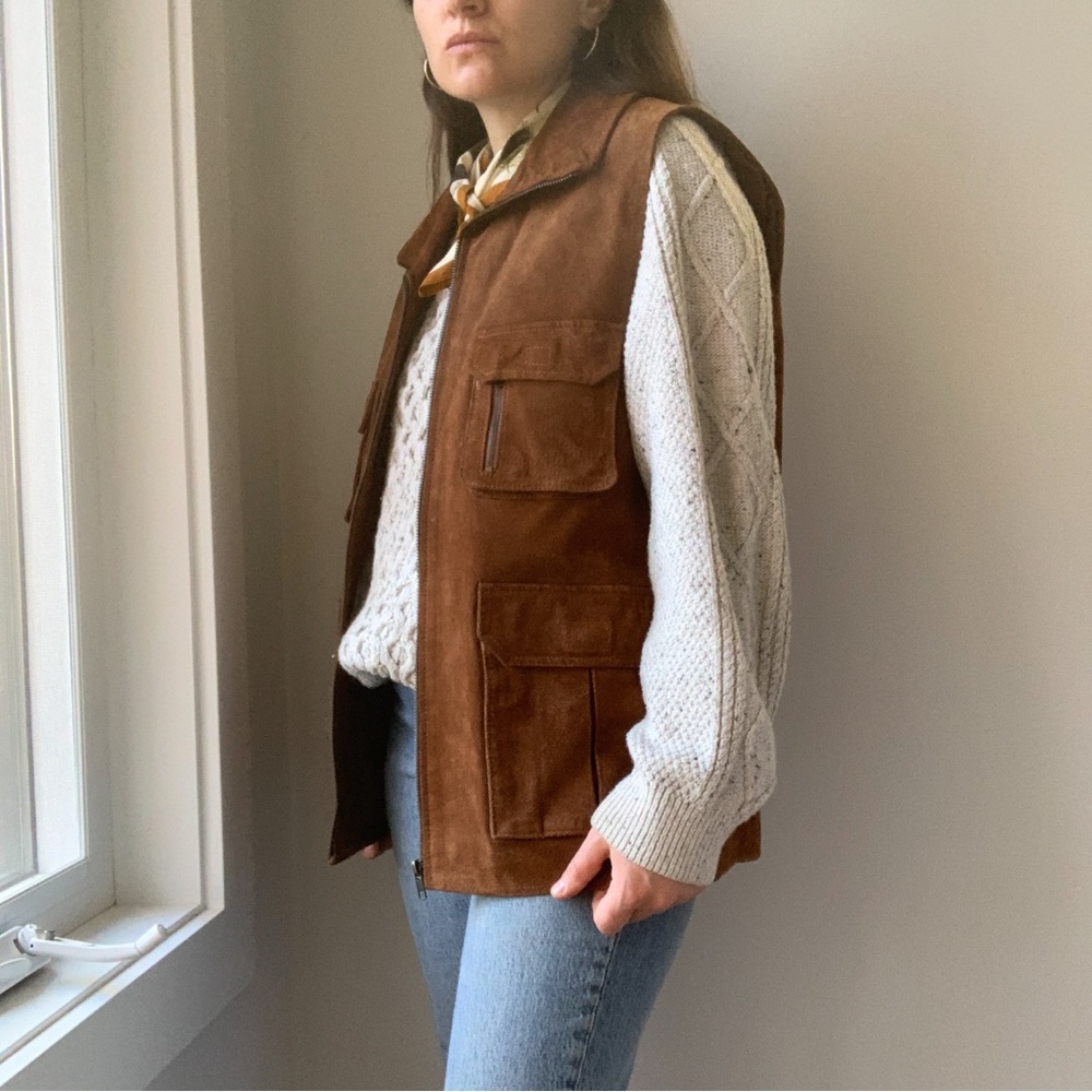 VINTAGE suede utility vest